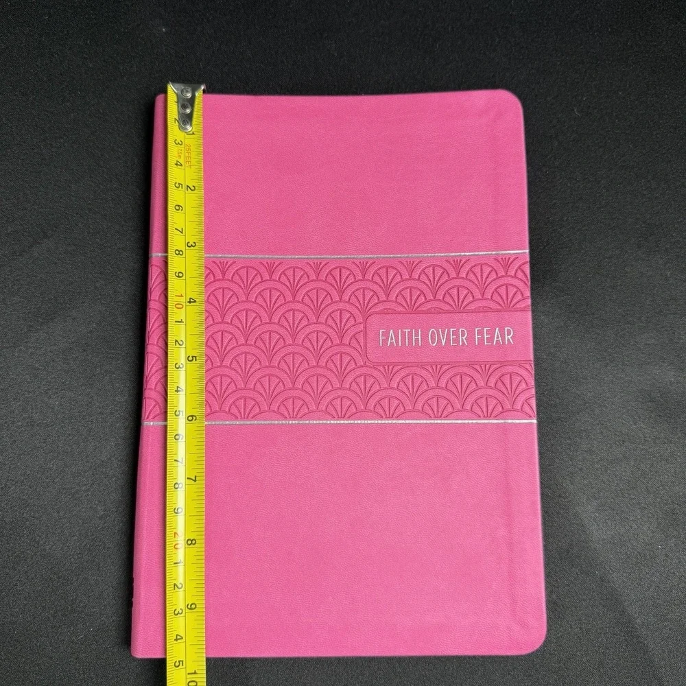 New NIV Pink Faith Over Fear Devotional Journal Leathersoft Guided Writing
